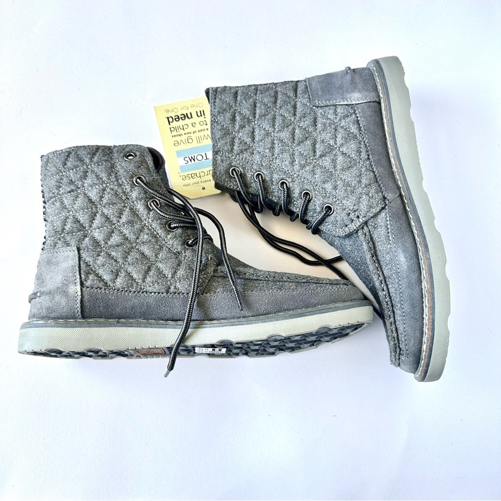 Men’s TOMS Gray Quilted High-Top Boots